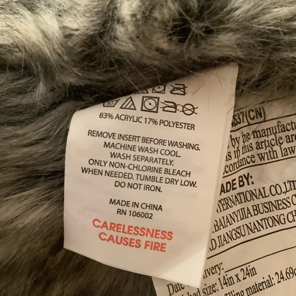 Rachel Zoe Faux Fur Lobo Pillow - Picture 5 of 5